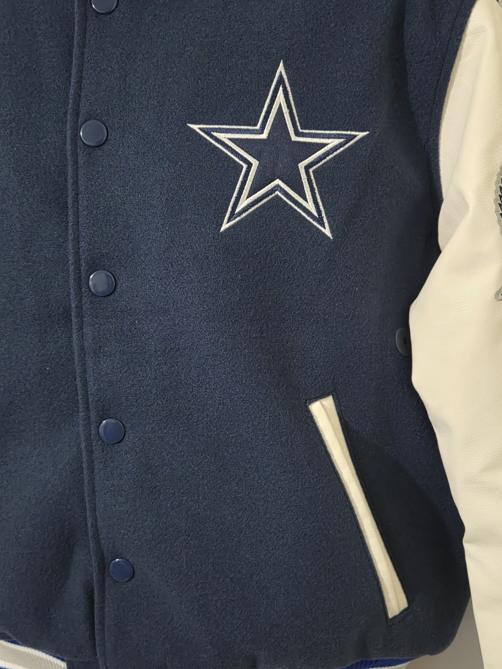 Men's Dallas Cowboys NFL Varsity Jacket Coat Blue/White Size S NWT - Picture 7 of 11